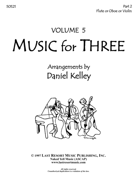 Music for Three, Volume 5 - Part for Flute or Oboe or Violin 50521