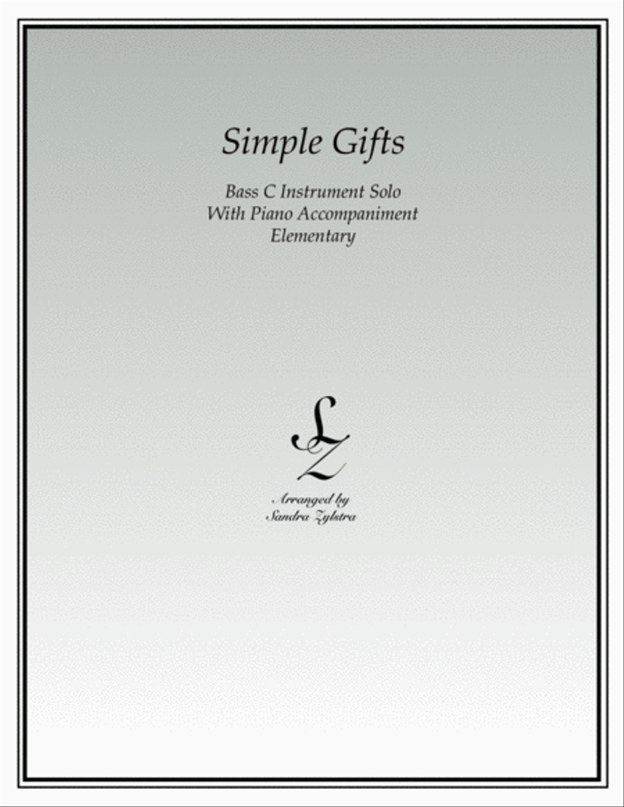 Simple Gifts (bass C instrument solo) Euphonium scores gallery preview page 1