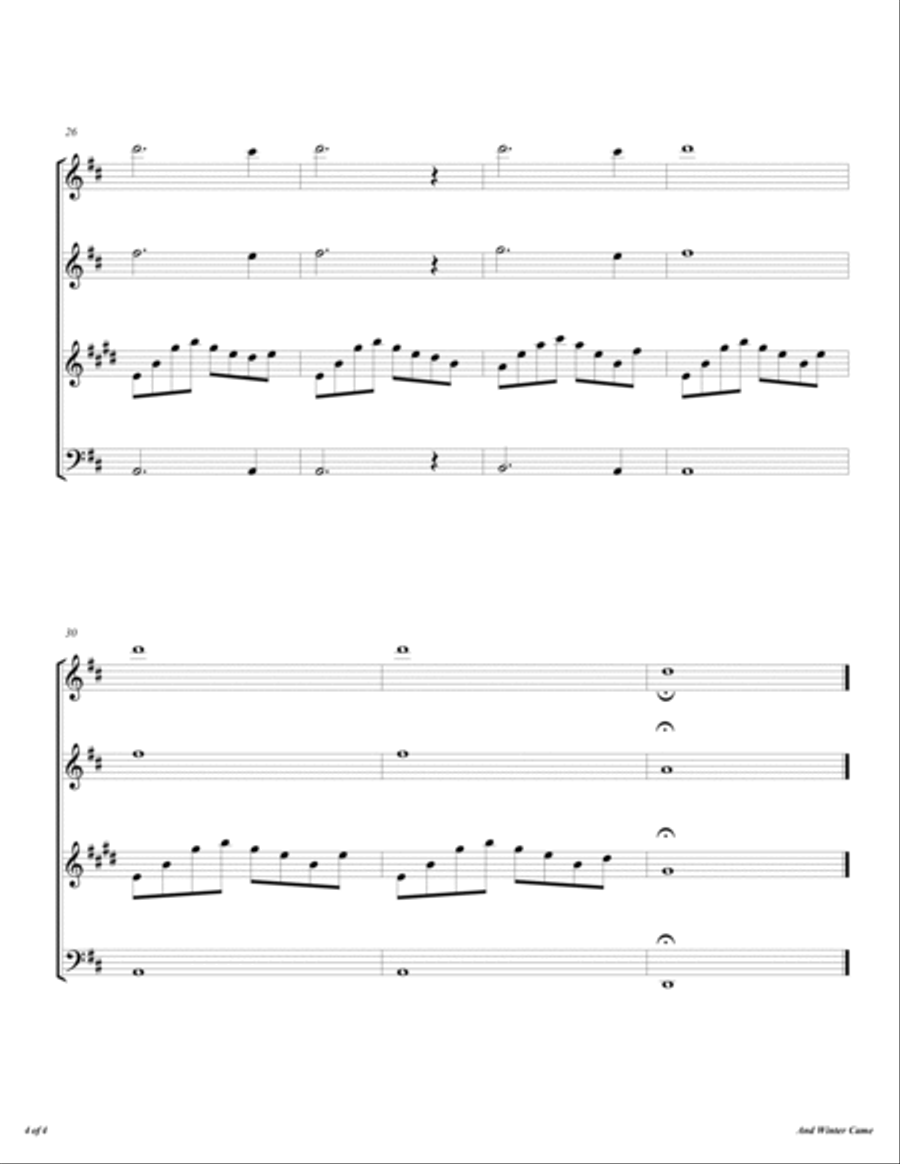 And Winter Came Woodwind Quartet scores gallery preview page 5