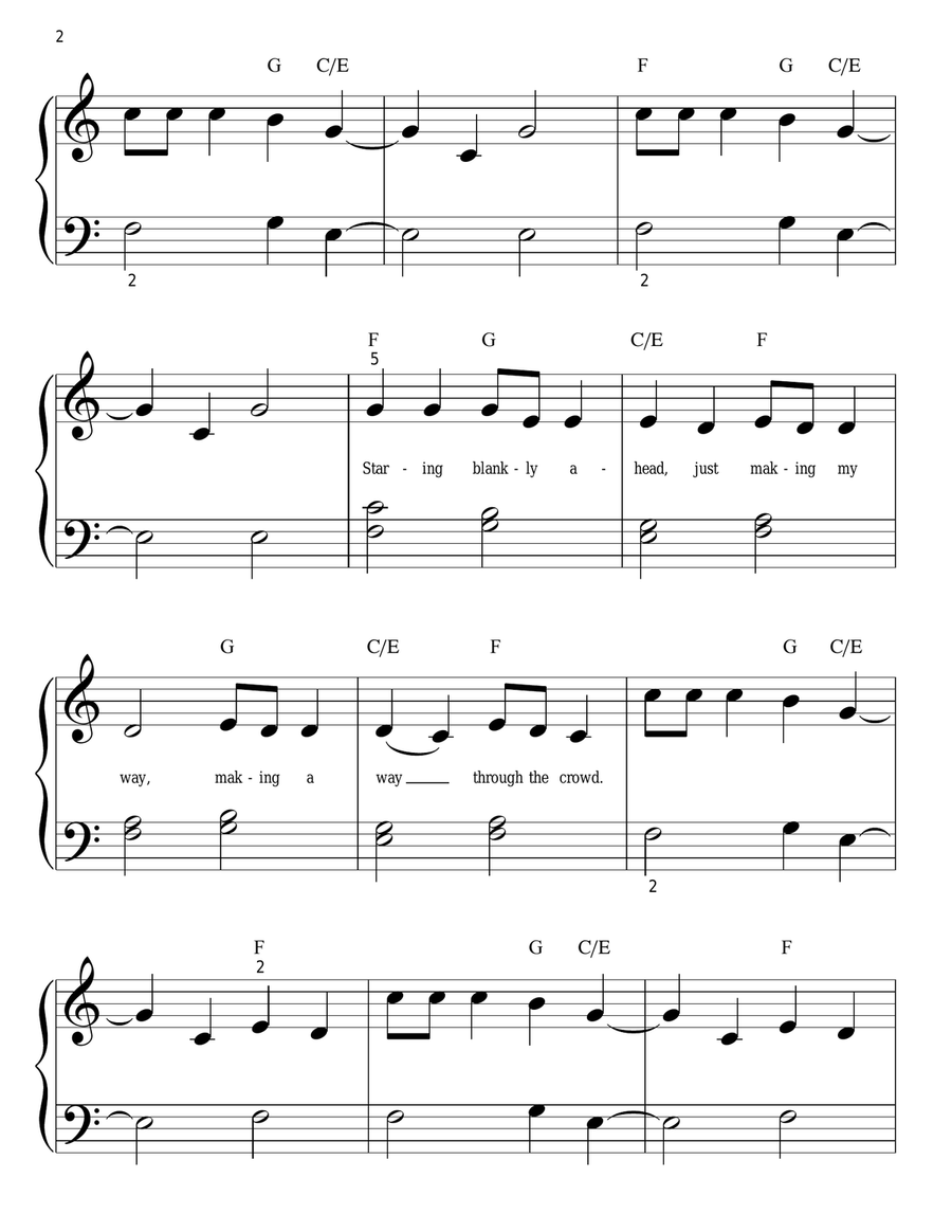 A Thousand Miles Easy Piano scores gallery preview page 2