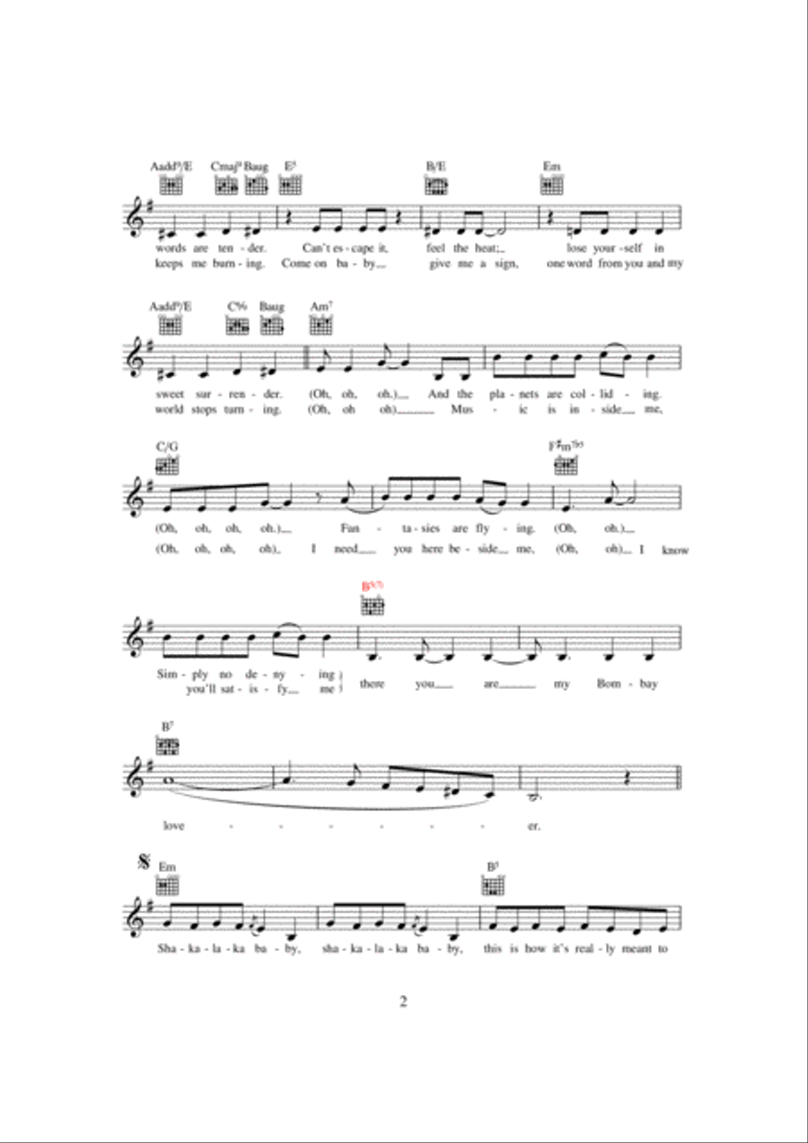Shakalaka Baby (from Bombay Dreams) Piano scores gallery preview page 2