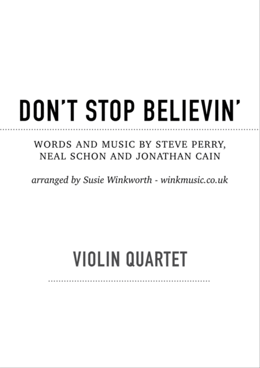 Don't Stop Believin' String Quartet scores gallery preview page 1