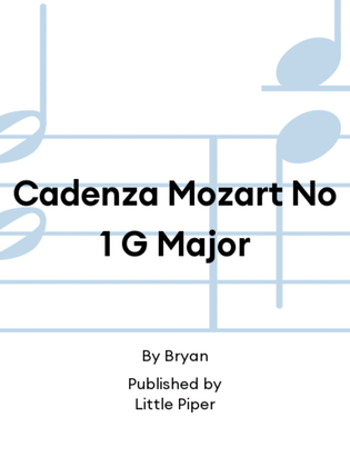Book cover for Cadenza Mozart No 1 G Major