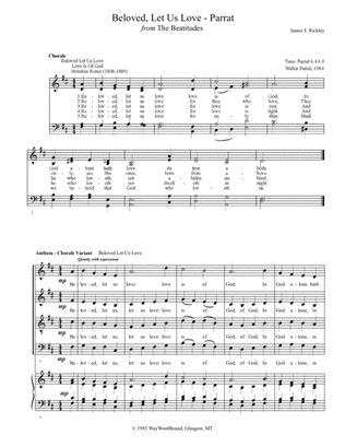 Beloved, Let Us Love (Parrat) - Anthem - Chorale Variant