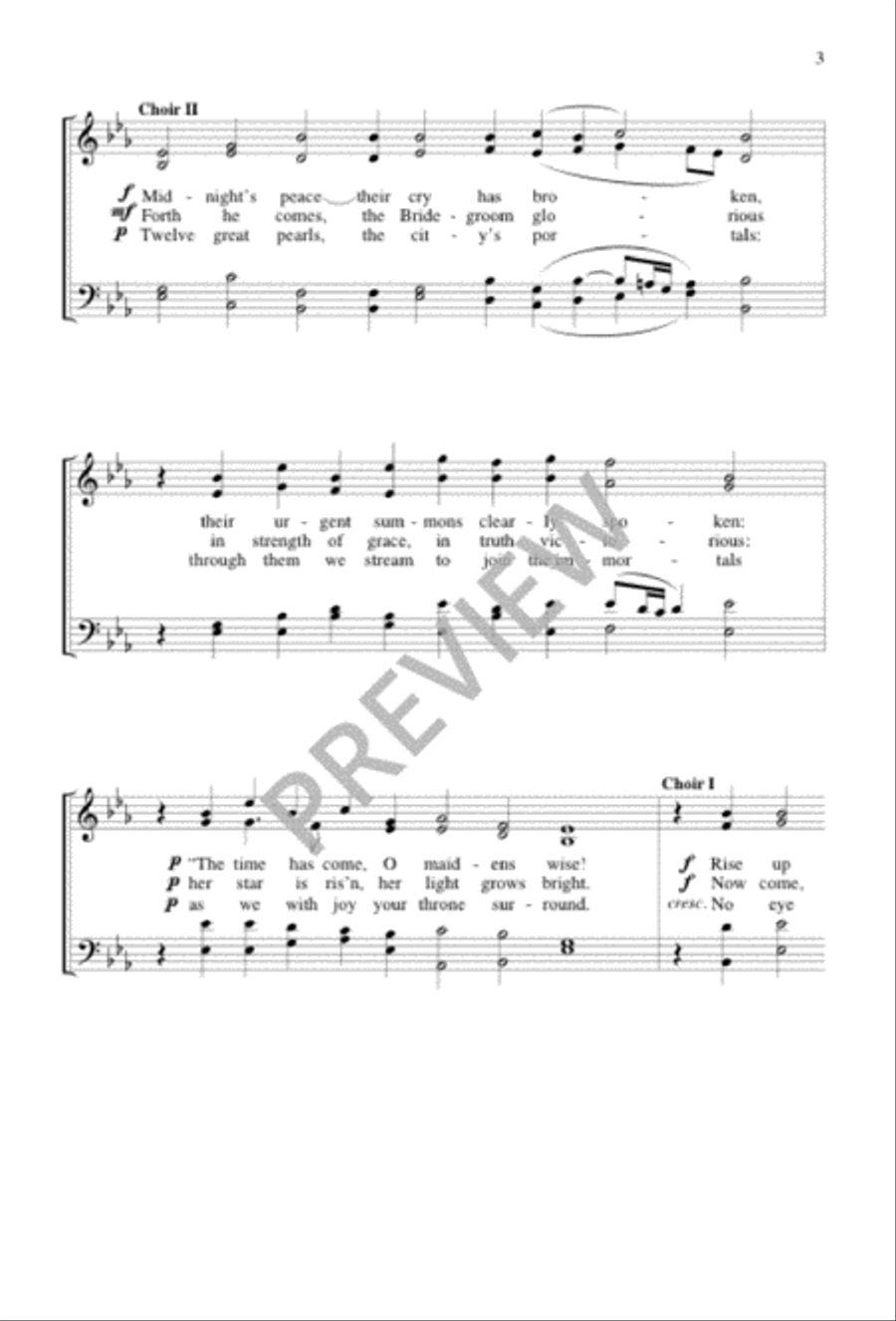 Sleepers Wake! A Voice Astounds Us 4-Part scores gallery preview page 3