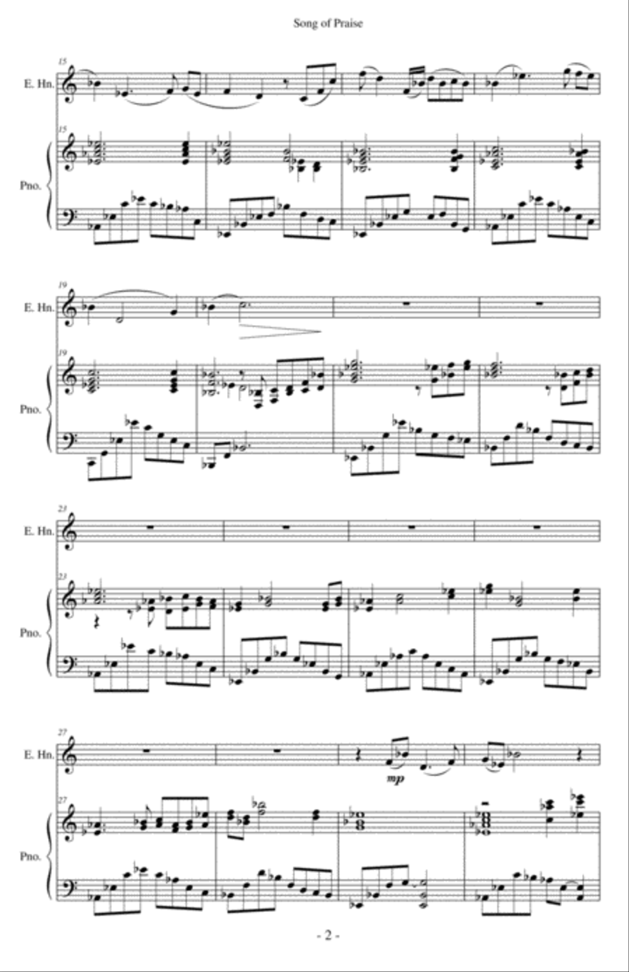 Song of Praise Song of Praise English Horn scores gallery preview page 2