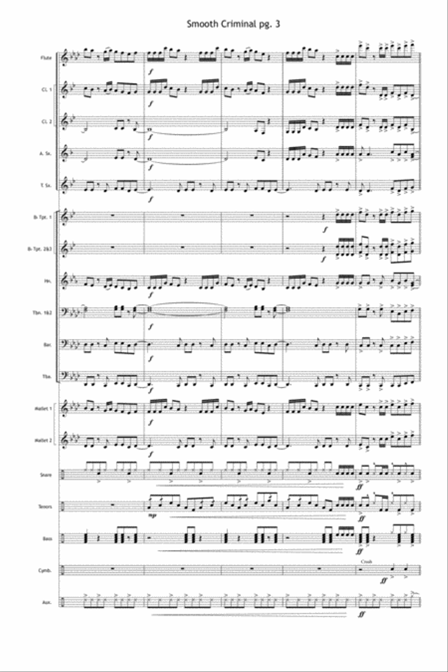 Smooth Criminal Marching Band scores gallery preview page 4