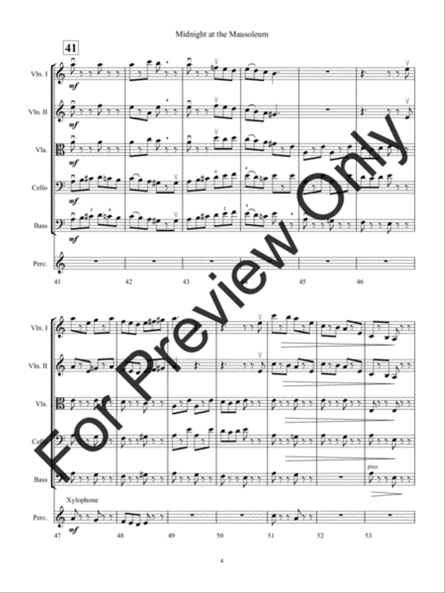 Midnight at the Mausoleum (Score) String Orchestra scores gallery preview page 7