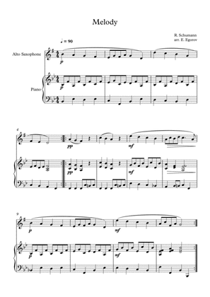 Book cover for Melody, Robert Schumann, For Alto Saxophone & Piano