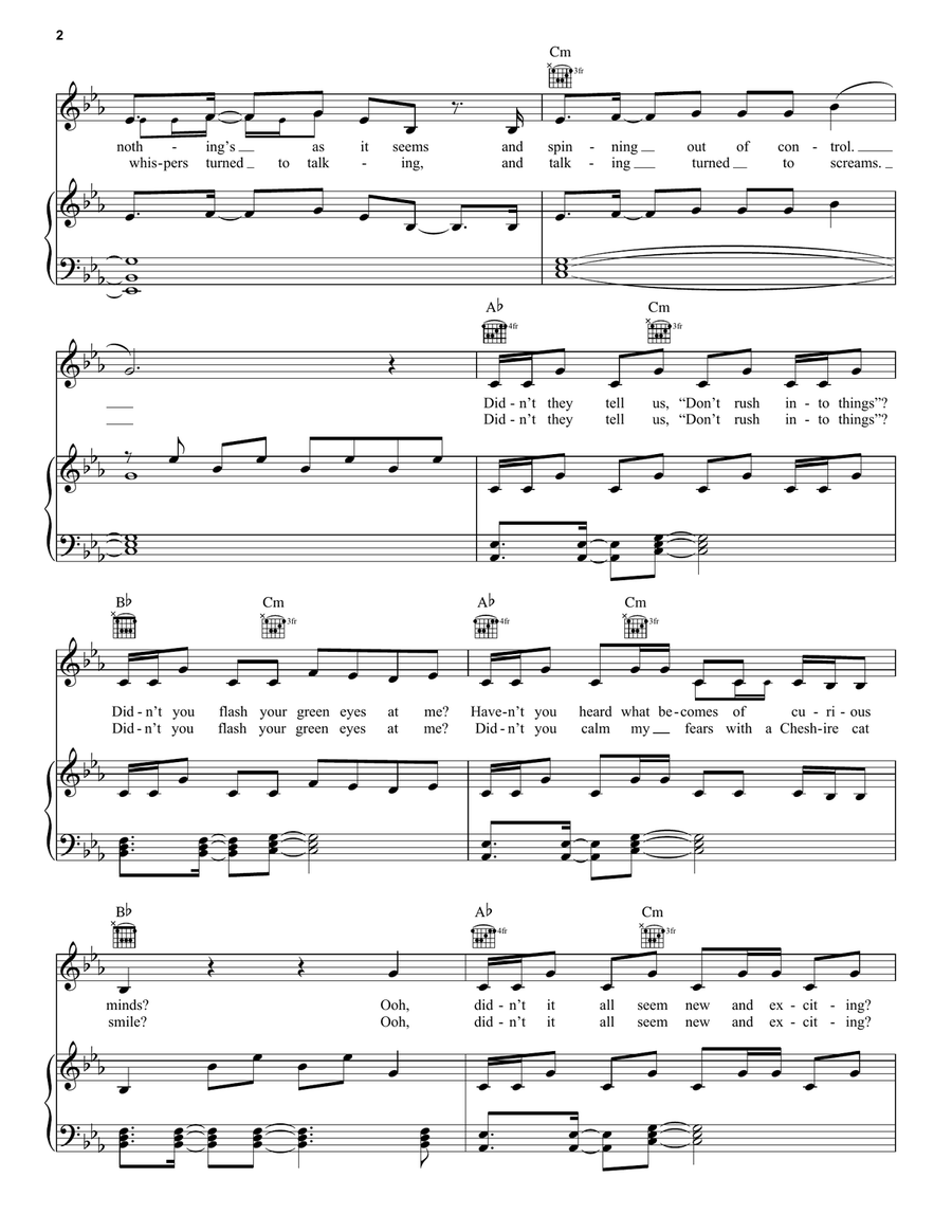 Wonderland Piano, Vocal, Guitar scores gallery preview page 2