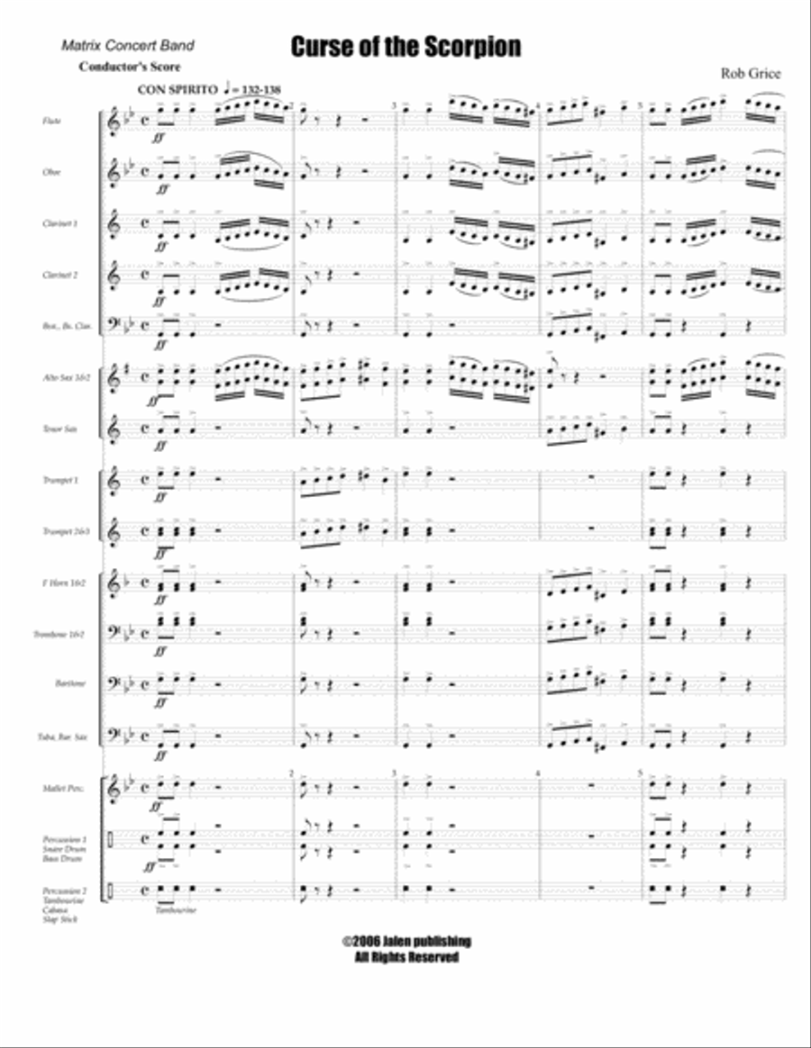 Curse of the Scorpion Concert Band scores gallery preview page 2