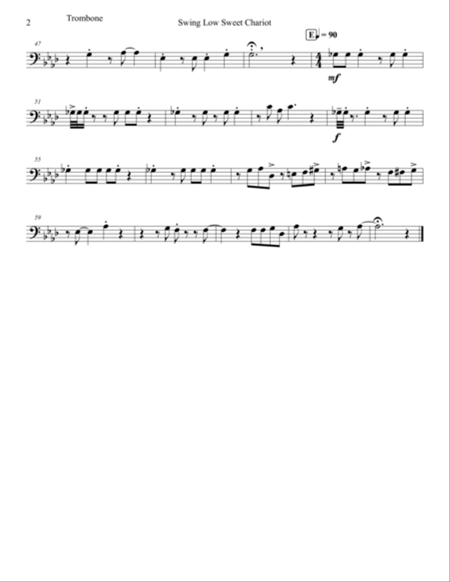 Swing Low Sweet Chariot Swing Low Sweet Chariot Brass Quintet scores gallery preview page 4