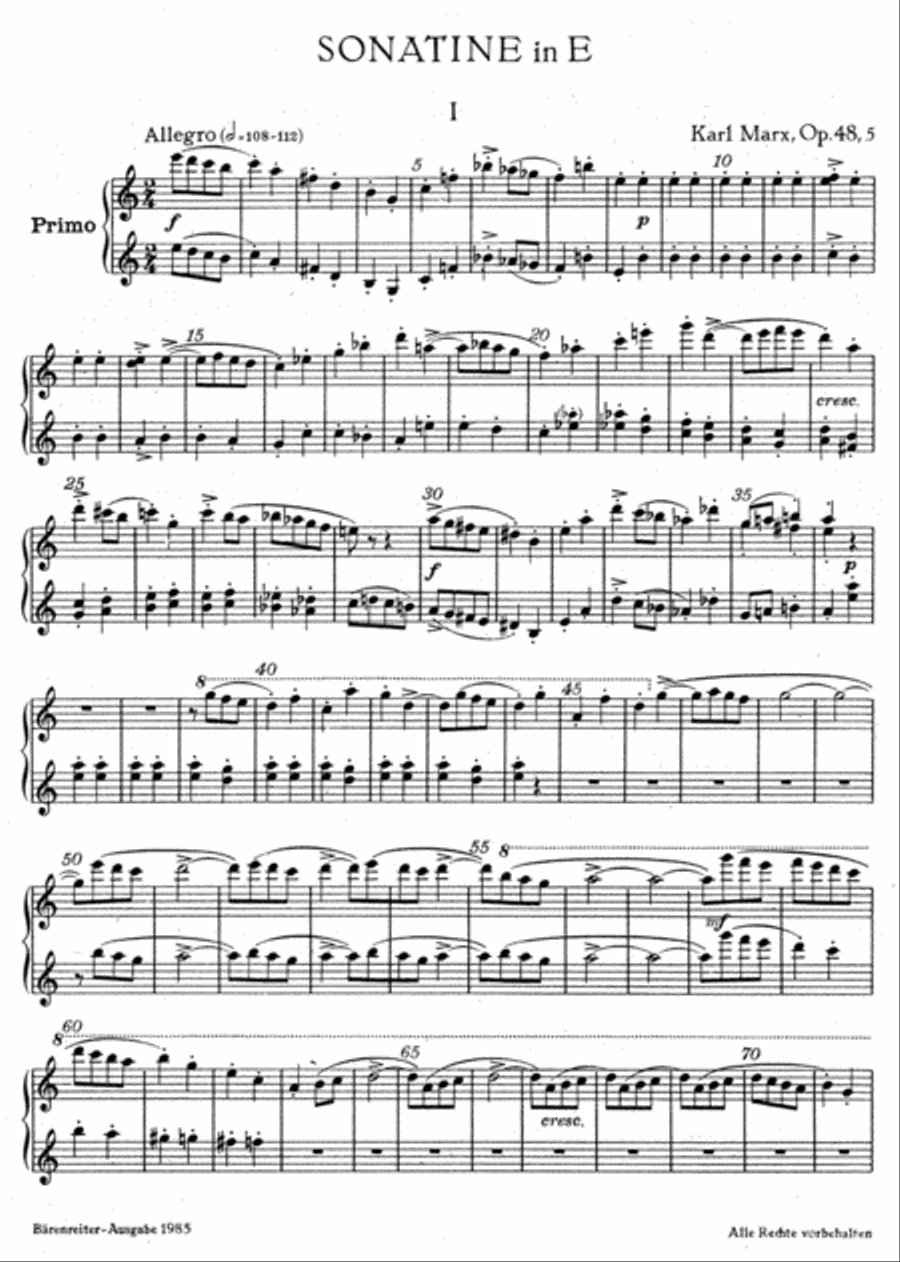 Sonatine for Piano (four hands) E major op. 48/5 Piano Duet scores gallery preview page 2
