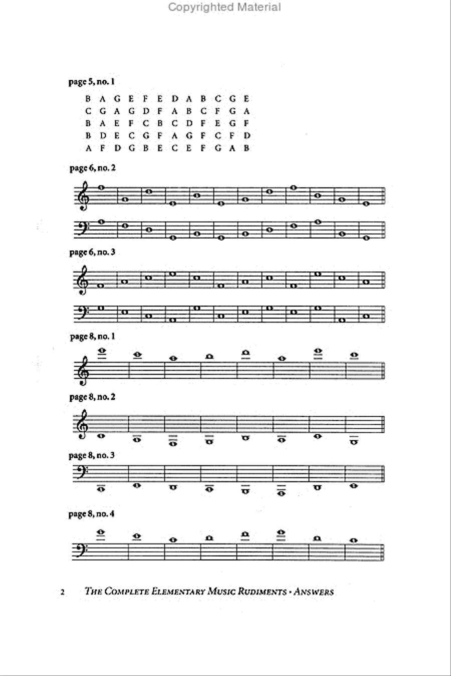 The Complete Elementary Music Rudiments, 2nd Edition: Answer Book Answer Guides scores gallery preview page 2