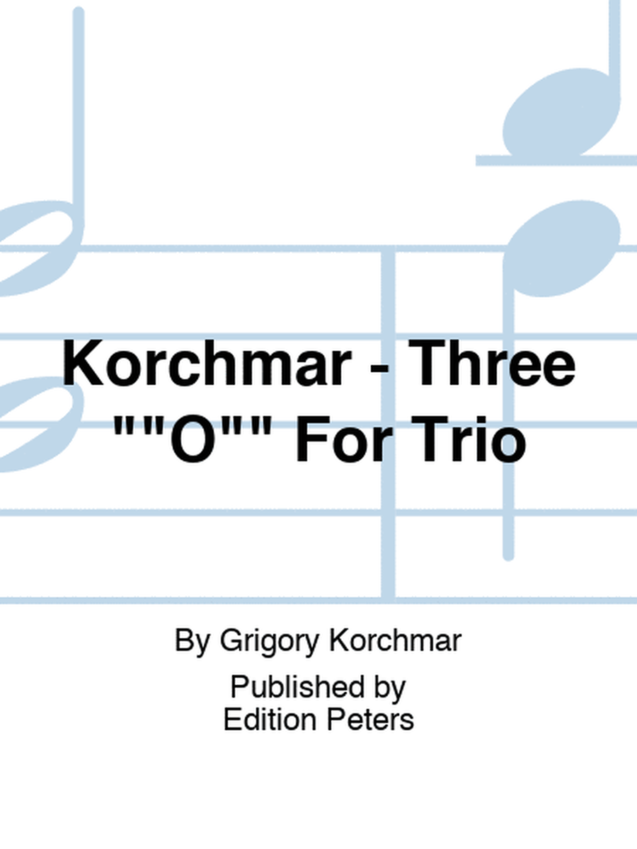Korchmar - Three "O" For Trio