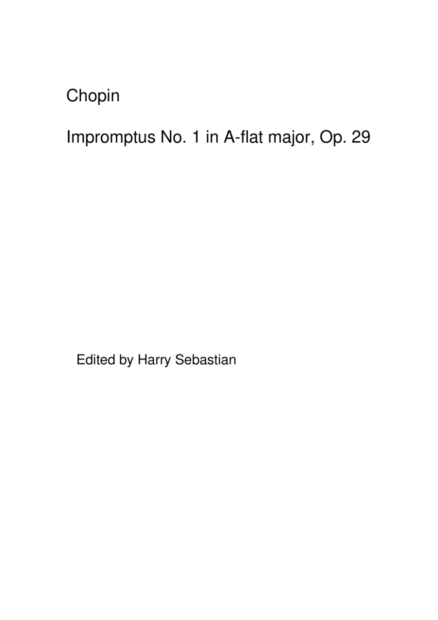 Chopin- Impromptu No. 1 in A-flat major, Op. 29 Piano Solo scores gallery preview page 1