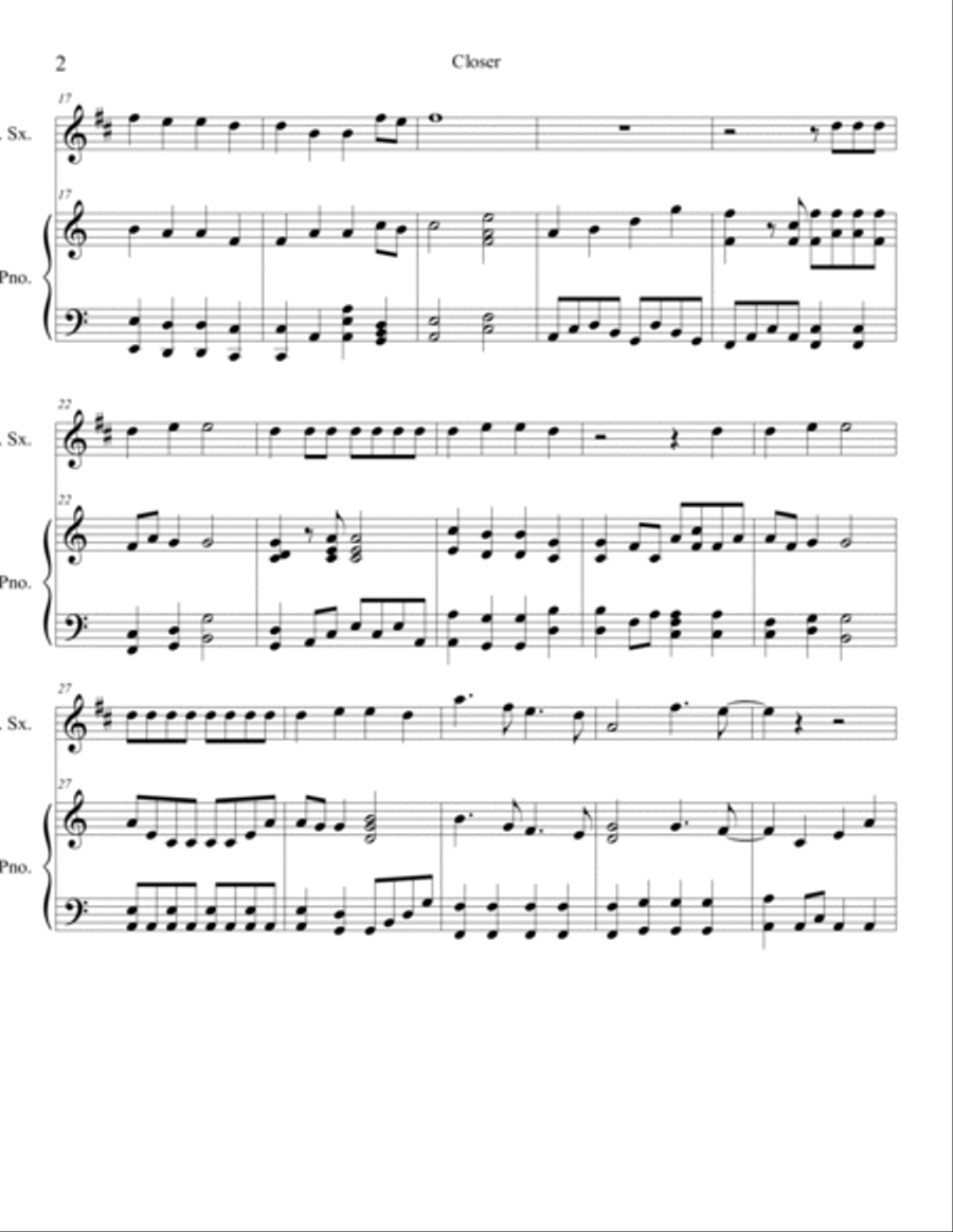 Closer Tenor Saxophone scores gallery preview page 2