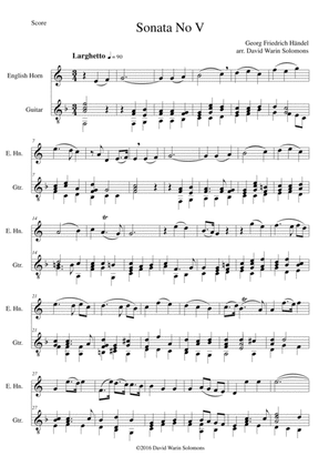 Sonata in F (No V) for cor anglais and guitar
