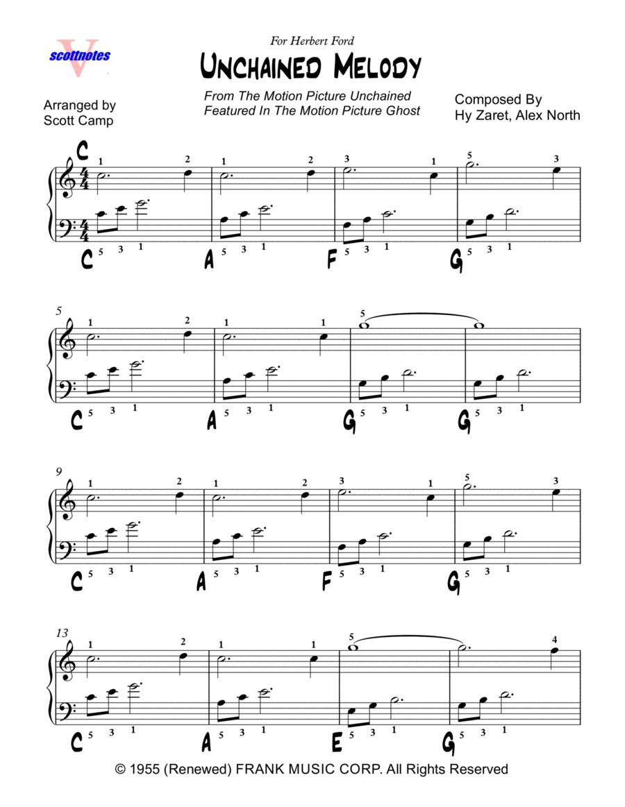 Unchained Melody Piano Method scores gallery preview page 1