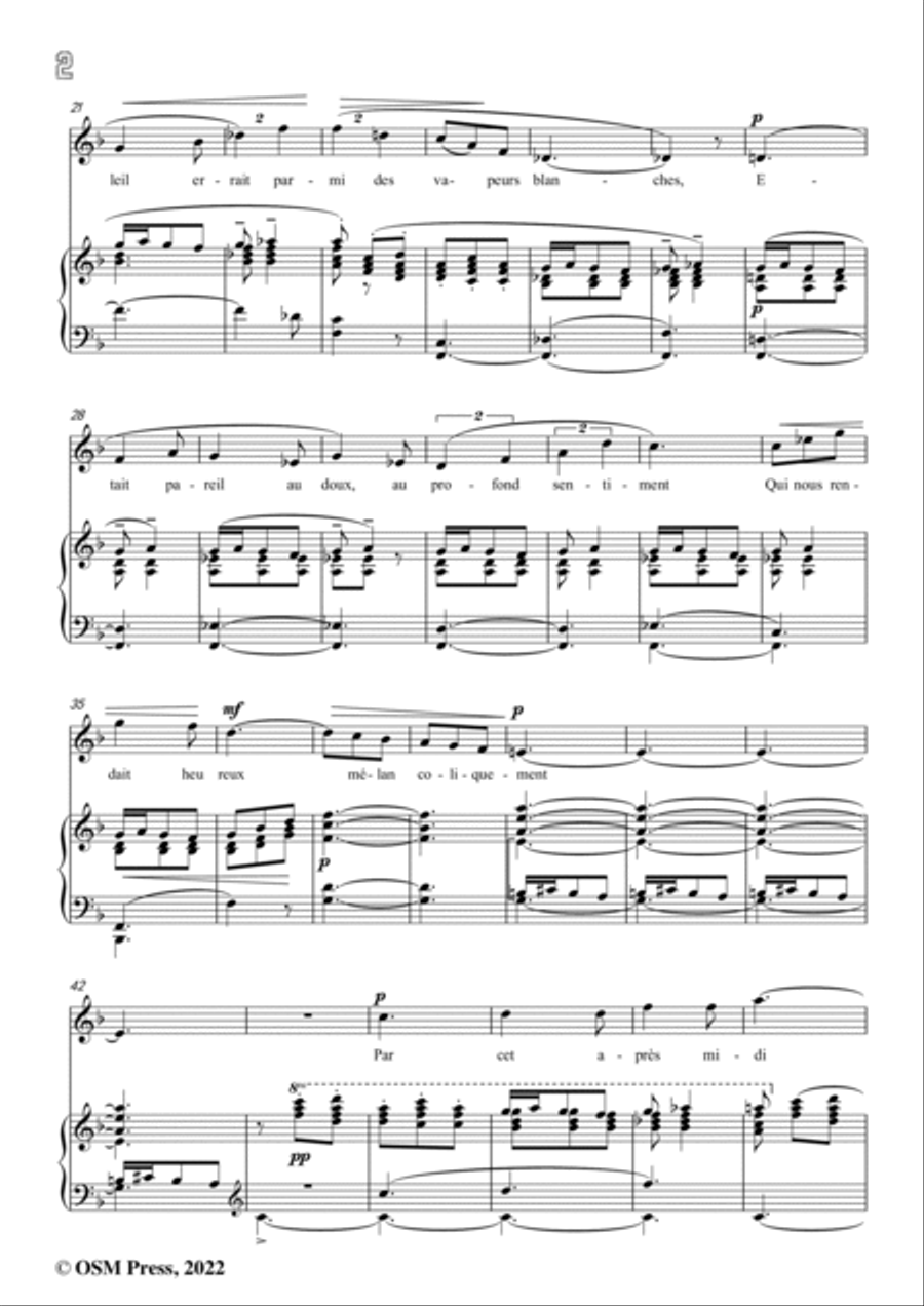 Debussy-Paysage sentimental,in F Major,CD 55;L.45,for Voice and Piano Voice Solo scores gallery preview page 4