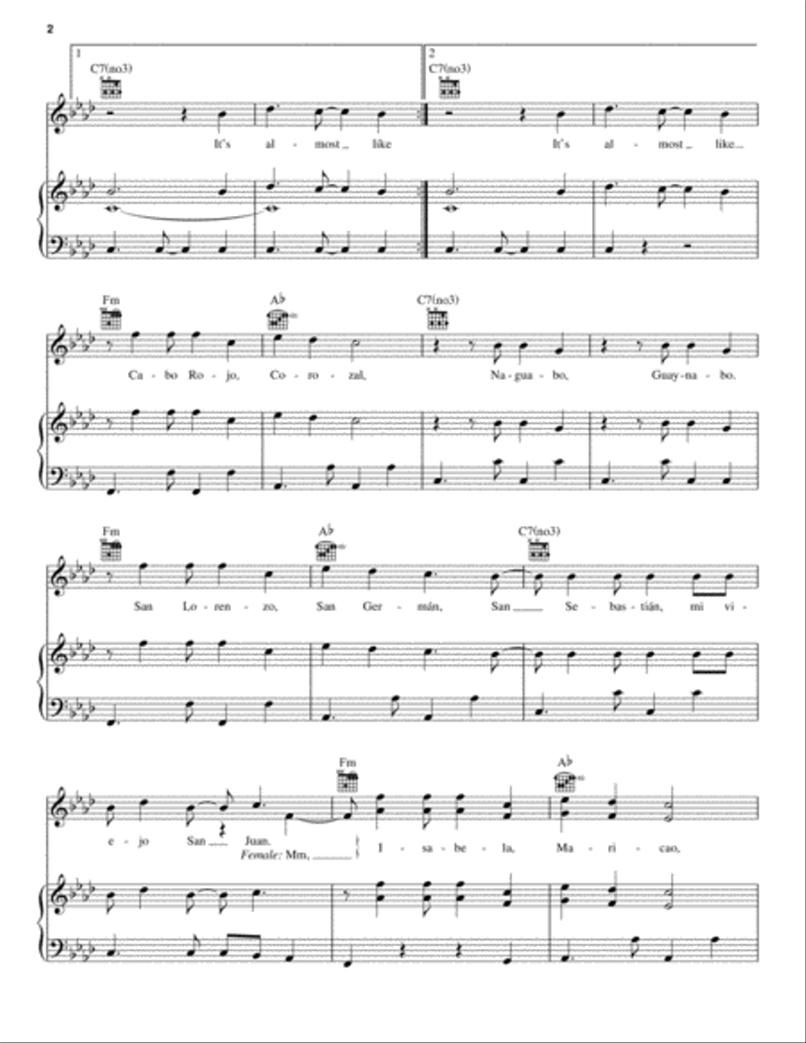 Almost Like Praying Piano, Vocal, Guitar scores gallery preview page 2