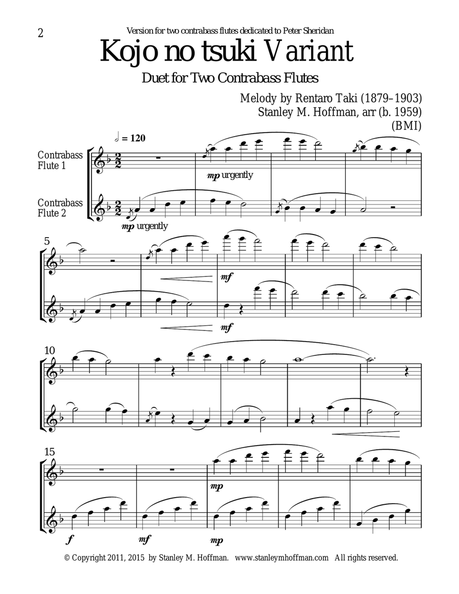 Kojo no tsuki Variant Flute Duet scores gallery preview page 2