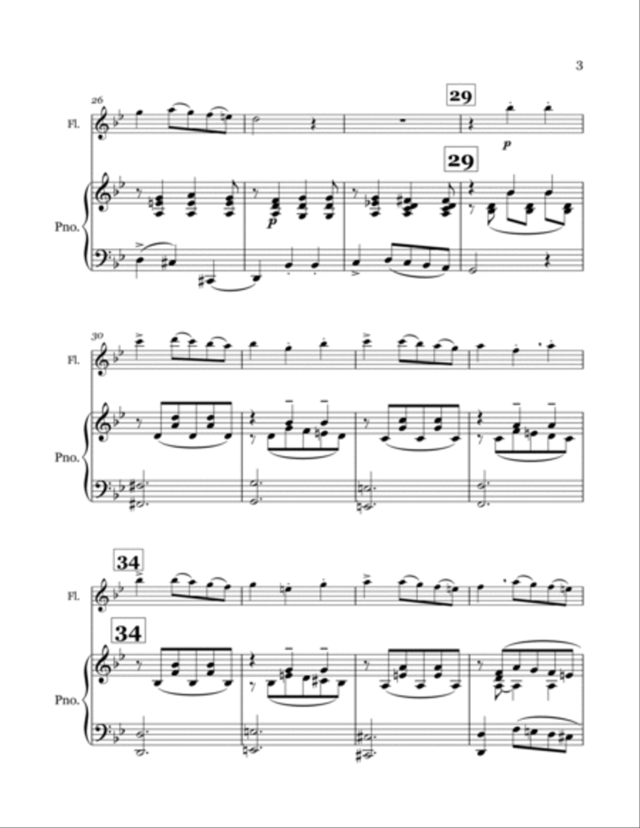 Dance, dance, kind girl Flute Solo scores gallery preview page 3