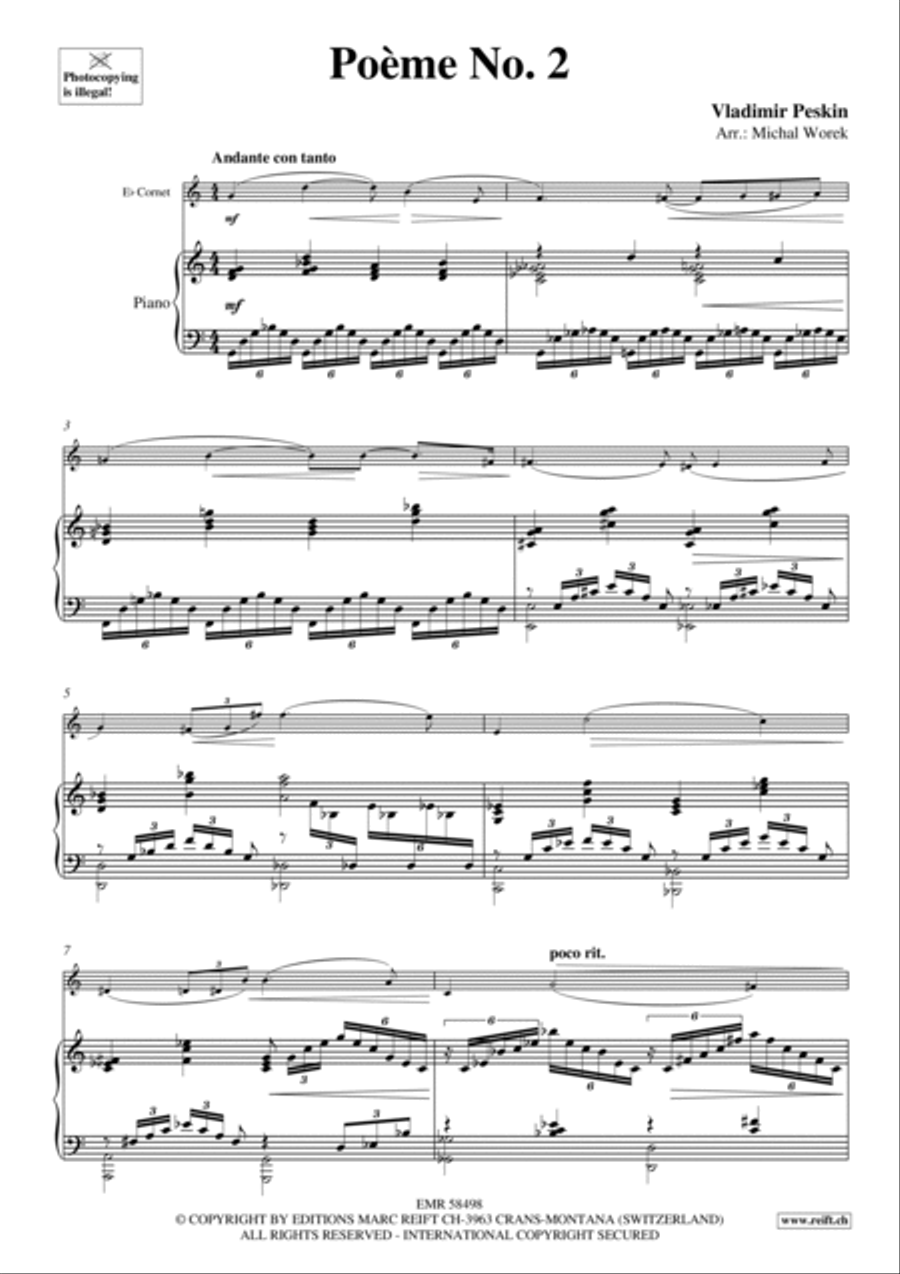 Poeme No. 2 Cornet scores gallery preview page 4