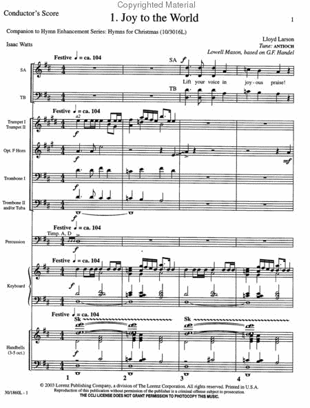 Hymns for Christmas - Brass & Percussion Score/Parts