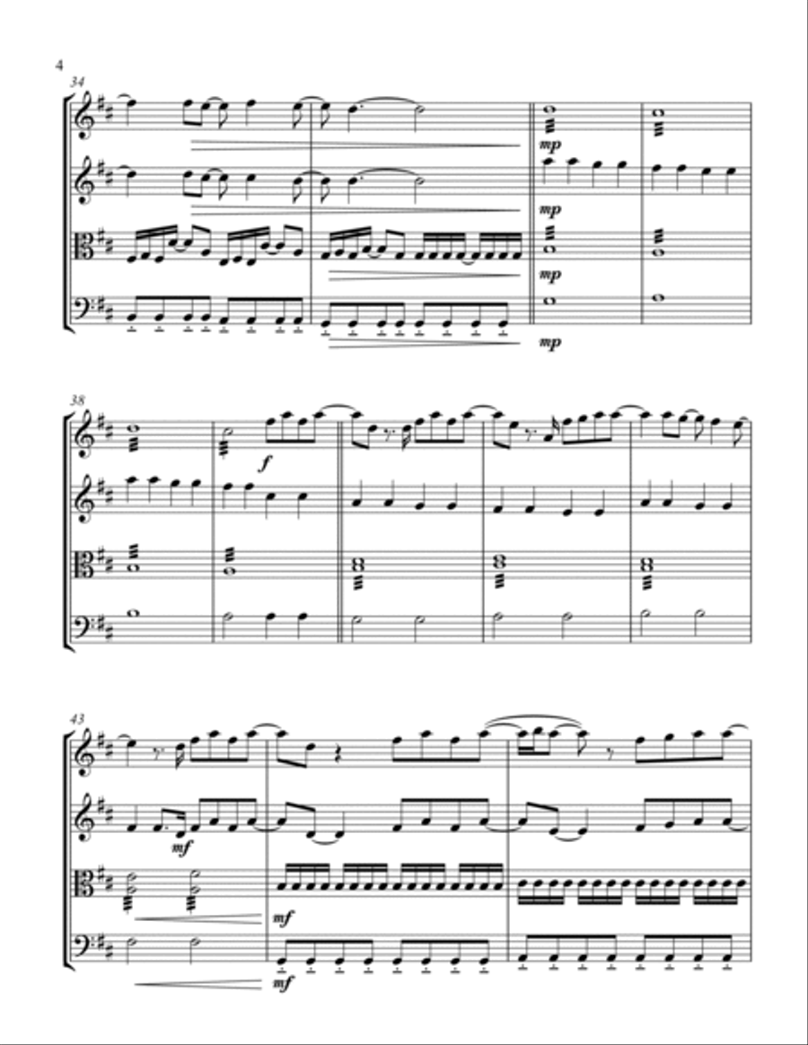 What A Beautiful Name String Quartet scores gallery preview page 4