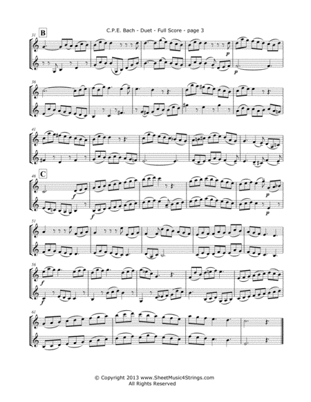 Bach, C.P.E. - Duet for Two Violins image number null