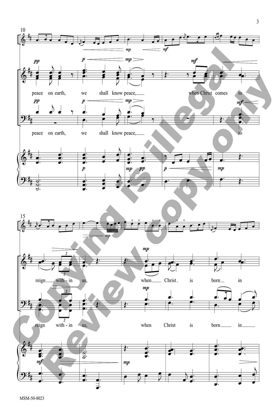 Peace on Earth (Full/Choral Score) 4-Part scores gallery preview page 3