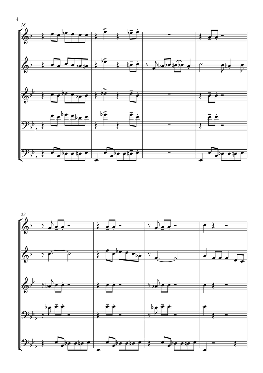 Children Go Where I Send Thee - For Brass Quartet Brass Quartet scores gallery preview page 4