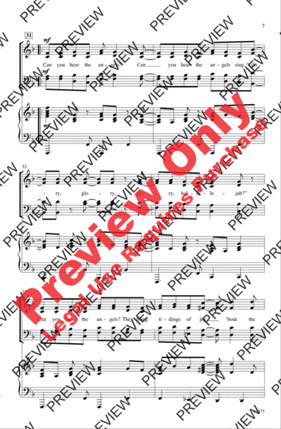 Can You Hear the Angels? 4-Part scores gallery preview page 7