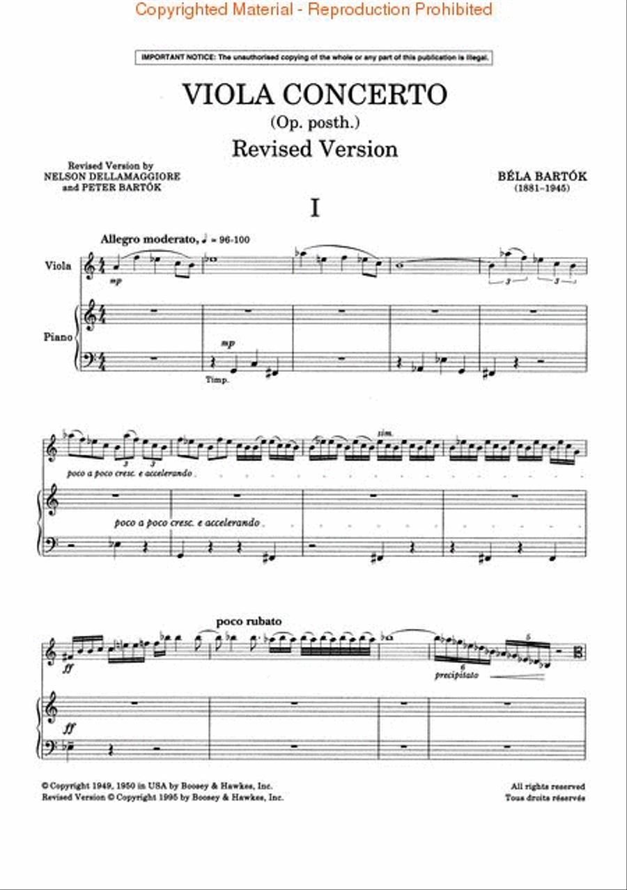 Viola Concerto, Op. Posth. Piano Accompaniment scores gallery preview page 4