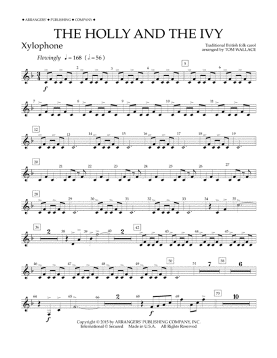 The Holly and the Ivy - Xylophone Concert Band scores gallery preview page 1
