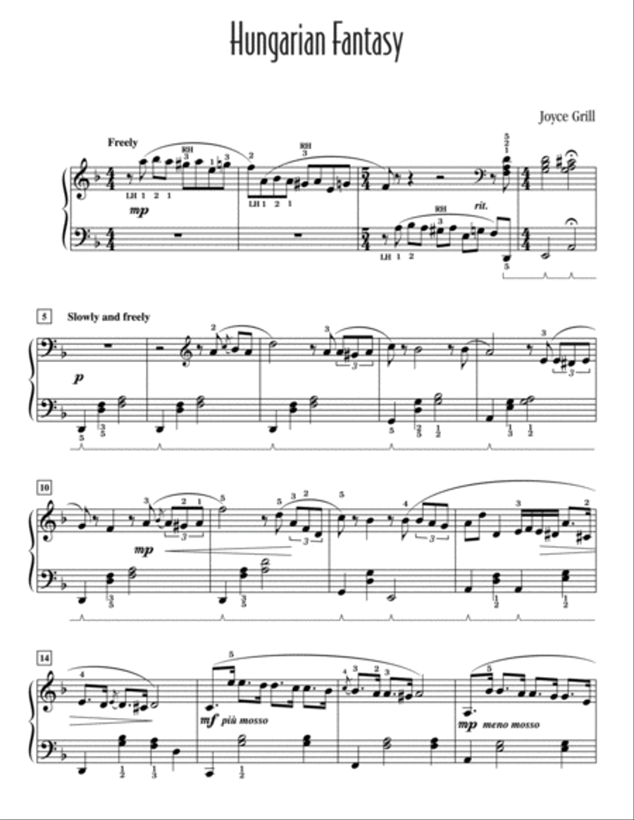 Hungarian Fantasy Hungarian Fantasy Piano Solo scores gallery preview page 2