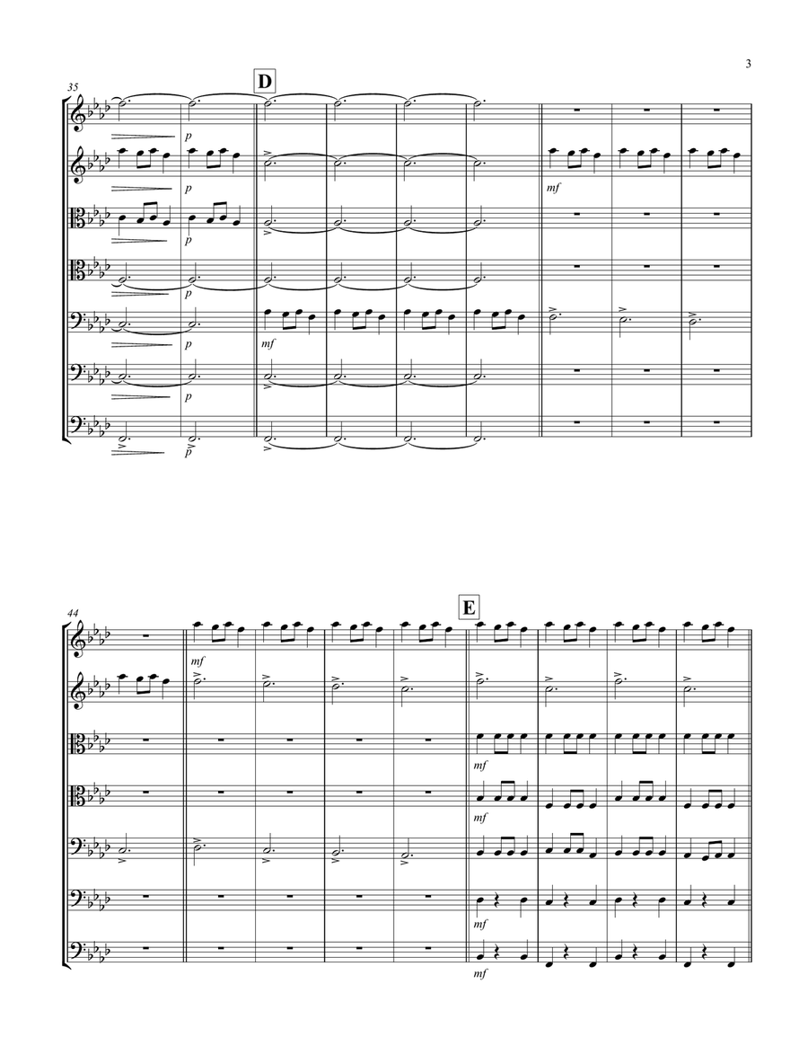 Carol of the Bells (F min) (String Septet - 2 Violin, 2 Viola, 2 Cello, 1 Bass) String Orchestra scores gallery preview page 3