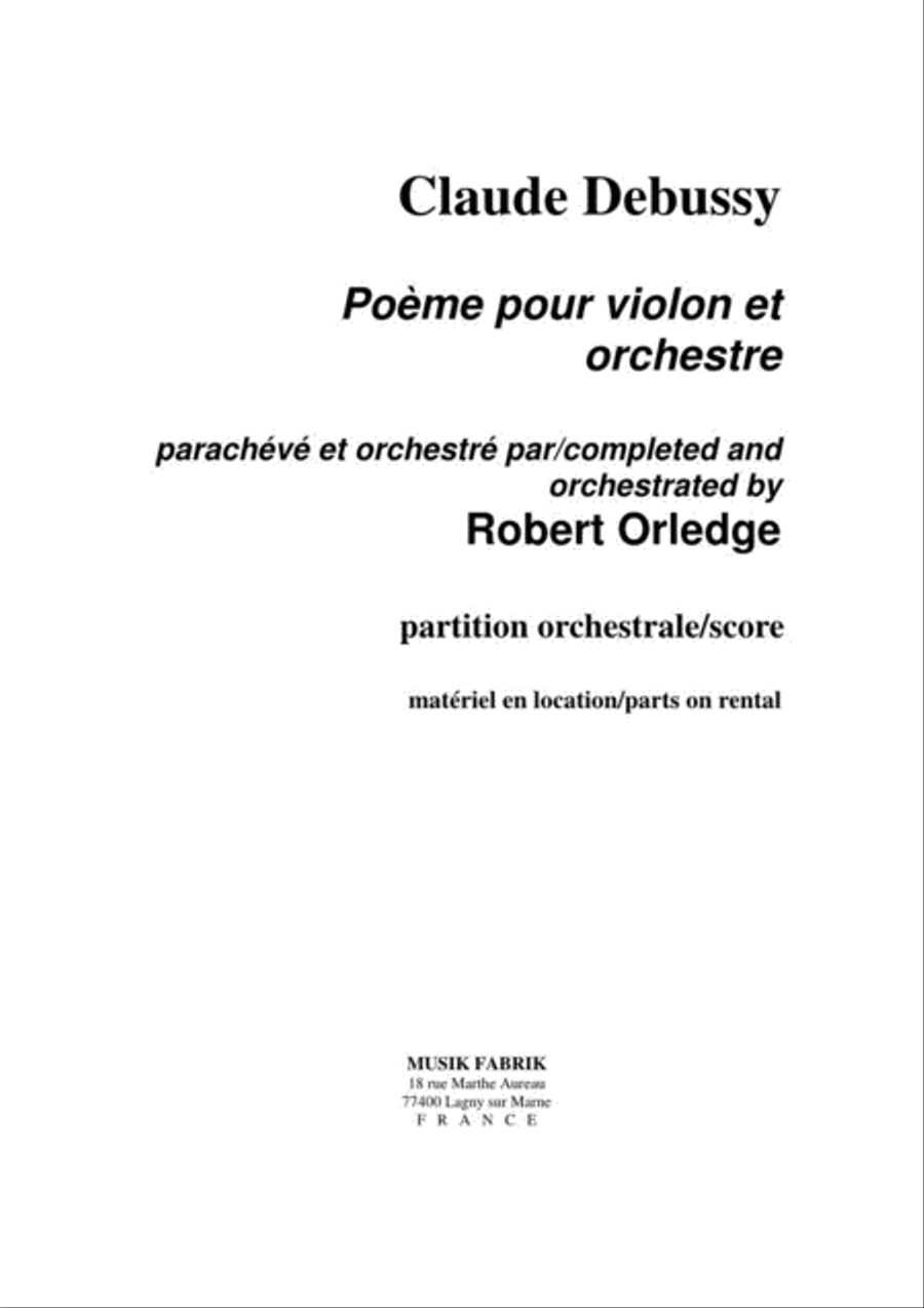 Poeme for Violin and Orchesra Orchestra scores gallery preview page 1