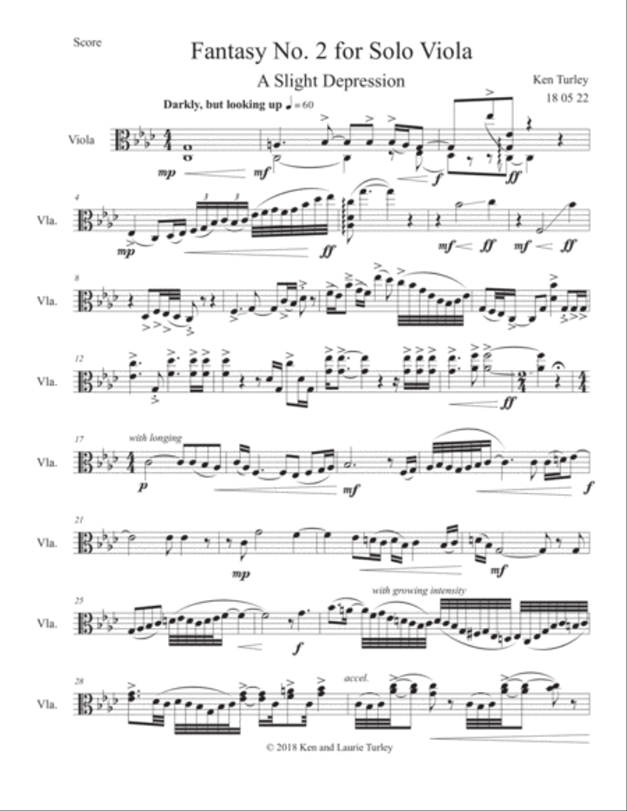 Six Fantasies for Solo Viola Viola Solo scores gallery preview page 6