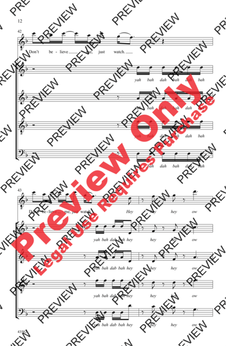 Uptown Funk 4-Part scores gallery preview page 12