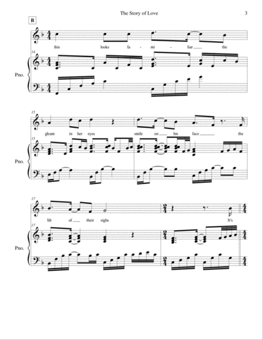 The Story of Love, a David Hayes Wedding Song Voice Solo scores gallery preview page 3