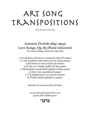 Book cover for DVORÁK: Písně milostné, Op. 83 (Original key, "Love songs")
