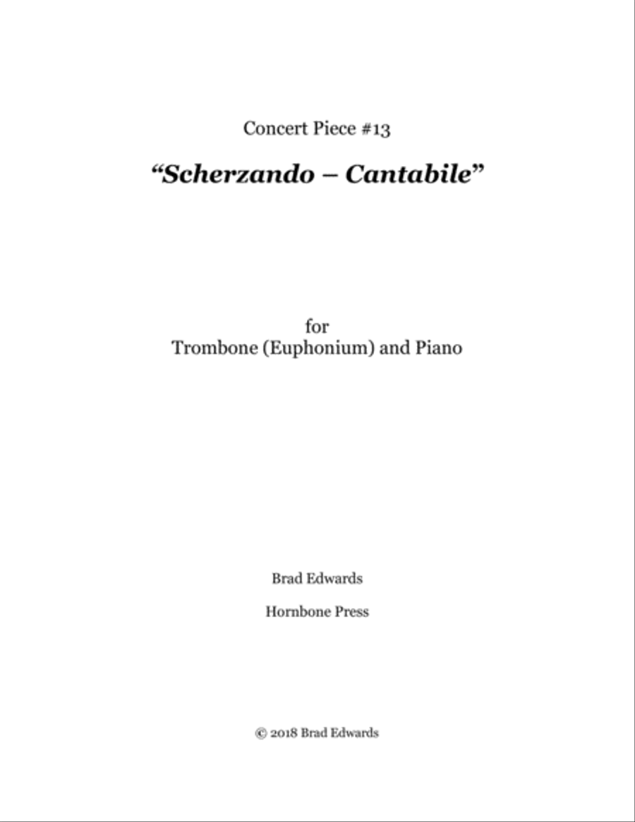 Concert Piece #13: Scherzando – Cantabile [3:40] // G2 – F4 Trombone Solo scores gallery preview page 1