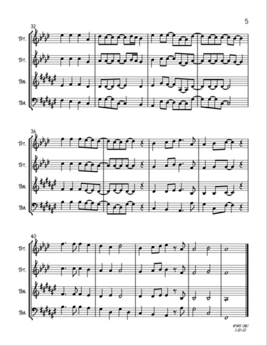 Hark! The Herald Angels Sing (Brass Quartet) Brass Quartet scores gallery preview page 5