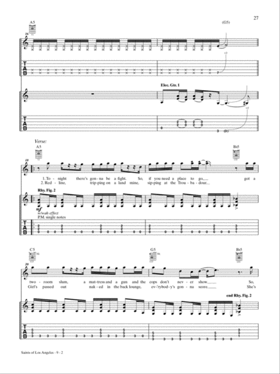 Saints of Los Angeles (Gang Vocal) Guitar Tablature scores gallery preview page 2