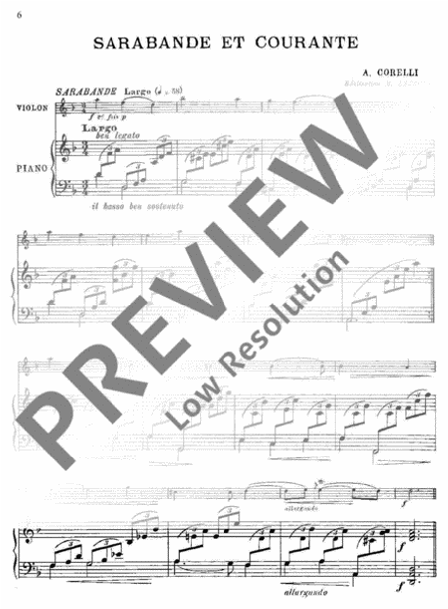 Aria/Sarabande et Courante Violin Solo scores gallery preview page 7