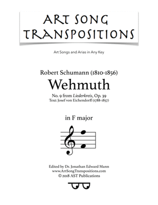 SCHUMANN: Wehmuth, Op. 39 no. 9 (transposed to F major)