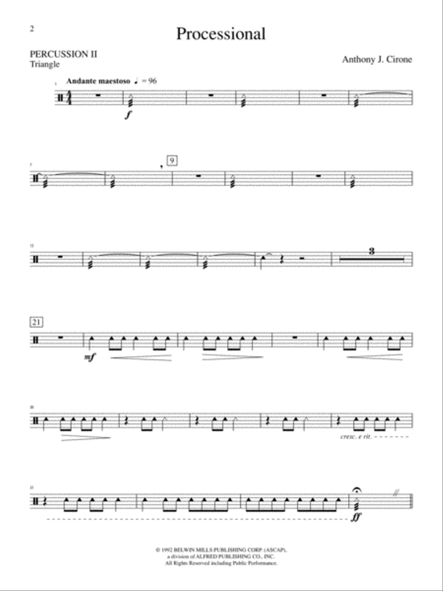 The Anthony J. Cirone Intermediate Percussion Ensemble Collection: 2nd Percussion Percussion Ensemble scores gallery preview page 2