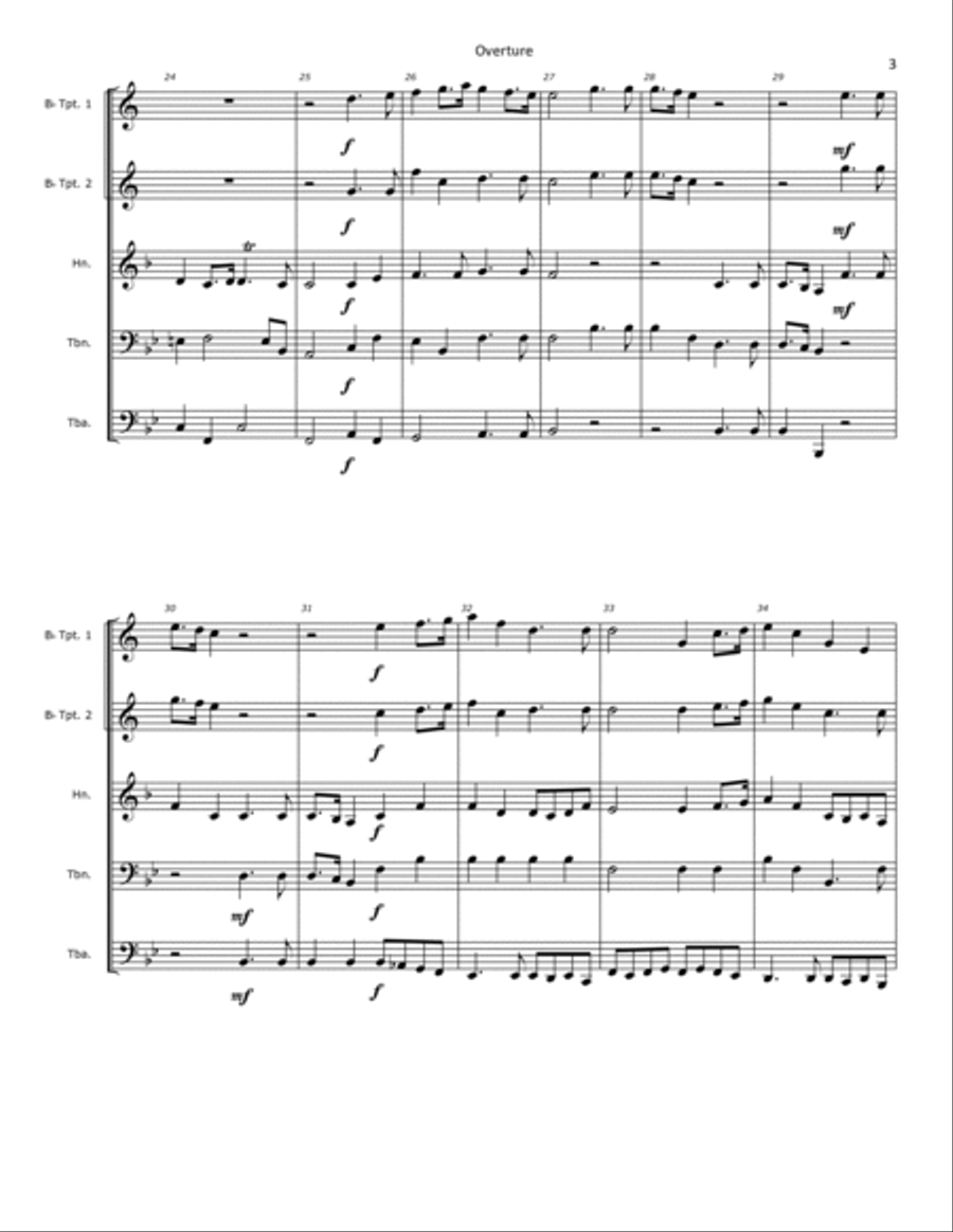 Overture to the Music for the Royal Fireworks Brass Ensemble scores gallery preview page 3